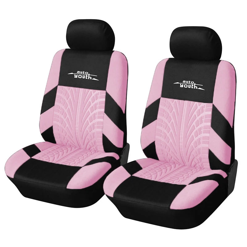 AU-UTH-Ensemble de Housses de Siège de Voiture Brodées, Protection Universelle Adaptée à la Plupart des Voitures, avec un Style Track Tatif