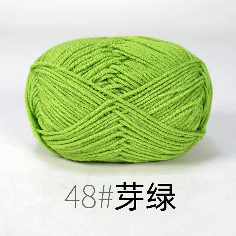 Fil de Lanas teint en coton au lait, 86 couleurs, 4 plis, pour bébé, chapeau, écharpe, pull, poupées, artisanat fait à la main