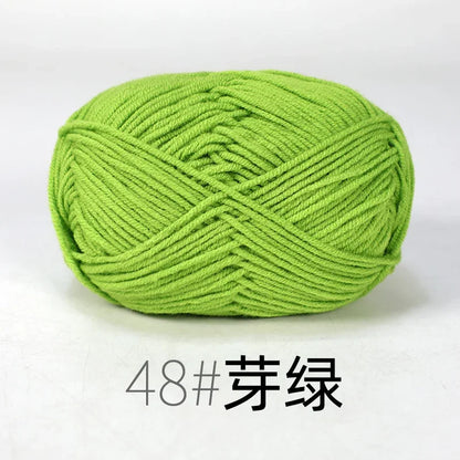 Fil de Lanas teint en coton au lait, 86 couleurs, 4 plis, pour bébé, chapeau, écharpe, pull, poupées, artisanat fait à la main
