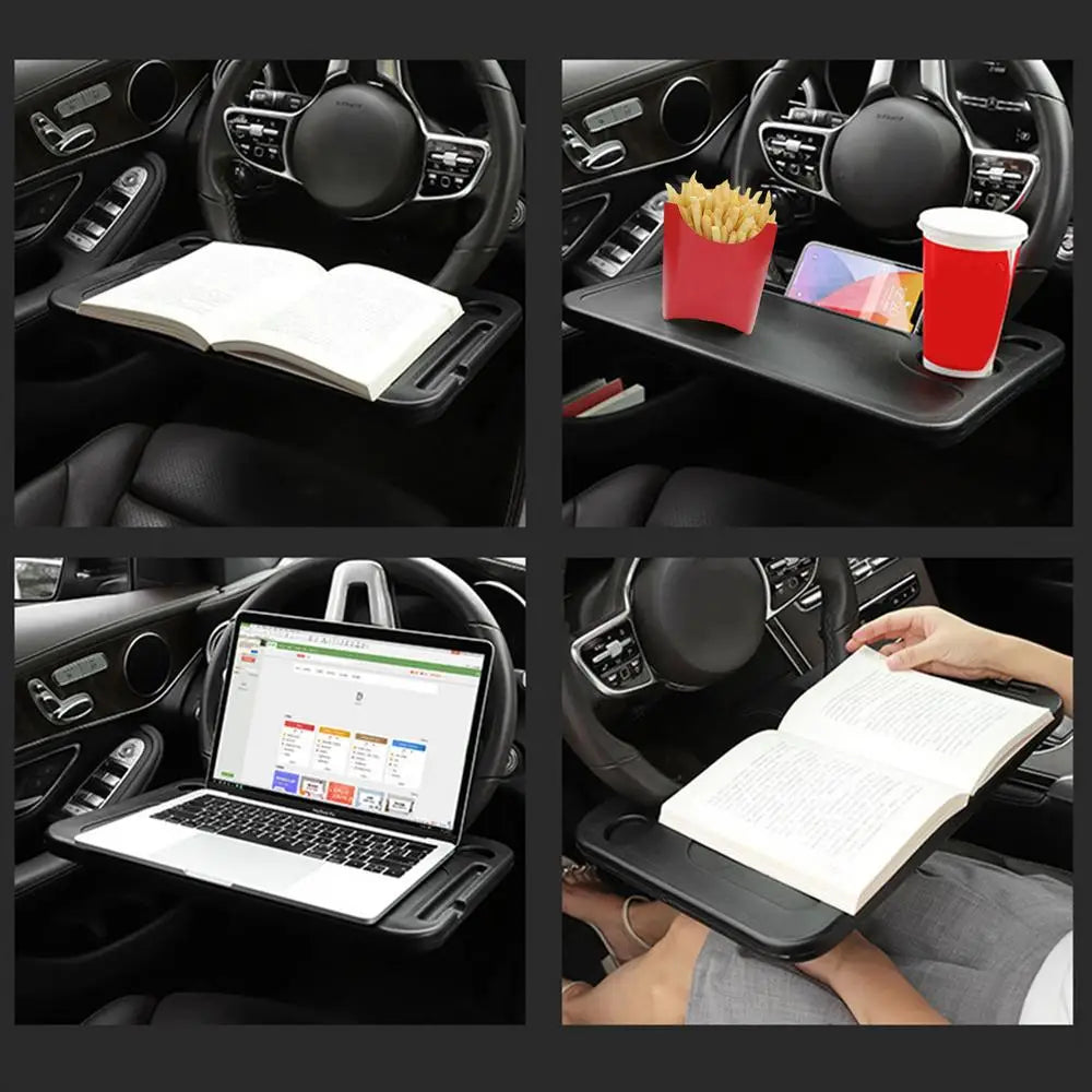 Support de bureau pour ordinateur portable de voiture, manger du travail, volant de voiture, support de Table à manger, boisson, plateau de nourriture et de café, multifonction