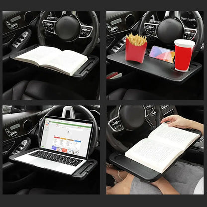 Support de bureau pour ordinateur portable de voiture, manger du travail, volant de voiture, support de Table à manger, boisson, plateau de nourriture et de café, multifonction