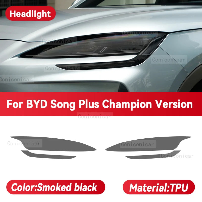 Film de protection anti-rayures en TPU pour BYD SONG Plus Champion Version DM-i EV 2023, lumière de sauna extérieure de voiture, réparation anti-rayures