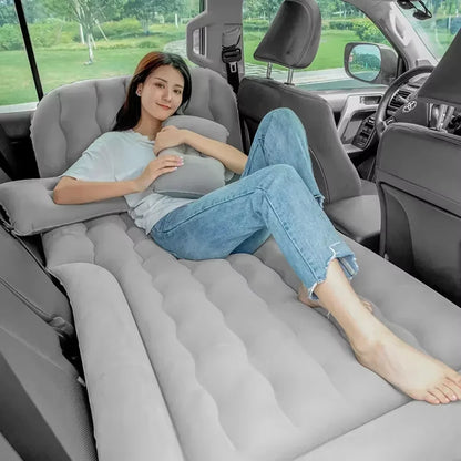 Lit gonflable de voiture 2 en 1, matelas de voyage gonflable multifonction, flocage en PVC, coussin de repos doux pour voiture SUV