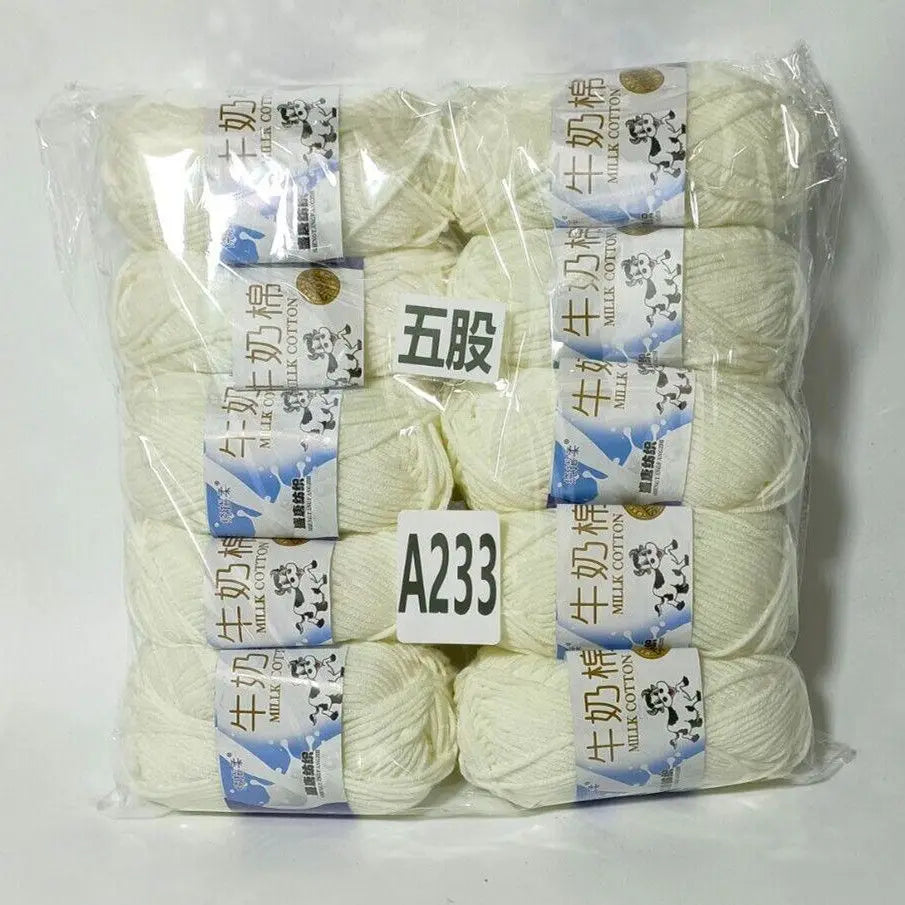 Fil de coton au lait de couleurs mélangées, 10 pièces, 500g, 5 plis, ensemble de fils au Crochet doux, fleurs tricotées à la main, fils peignés artisanaux au Crochet