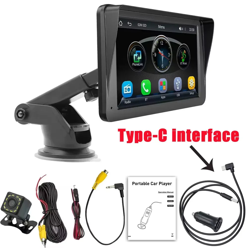 Autoradio Carplay universel, écran 10.26 pouces, lecteur vidéo multimédia WIFI, écran Carplay sans fil + caméra 12LED pour Apple ou Android