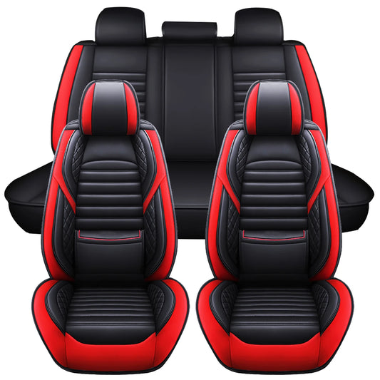 Pour 5 sièges housses de siège de voiture housse de siège en cuir PU housse de coussin de siège ensemble complet tapis de protection de siège avant arrière pour camions SUV