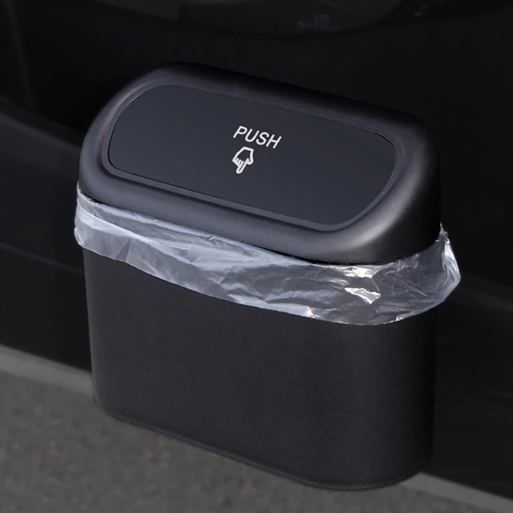 Poubelle de voiture Portable suspendue, Mini véhicule, Organization des déchets avec couvercle, boîte de rangement des déchets automobile pliante multifonctionnelle