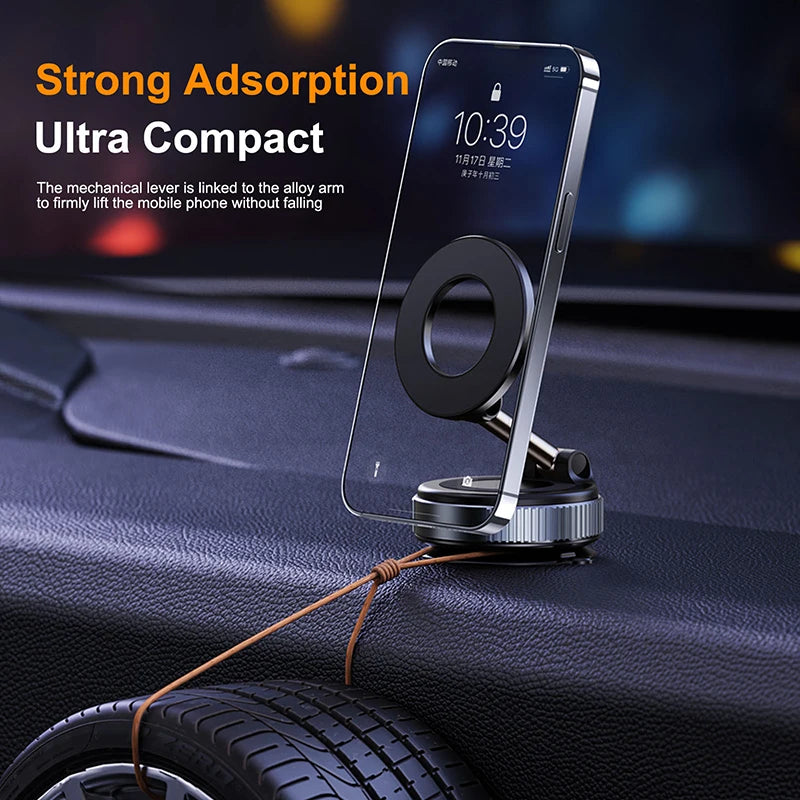 Nouveau support magnétique pour téléphone, design pliable, 360° °   Support de téléphone portable pour voiture, bureau, salle de bain, avec ventouse magnétique réglable