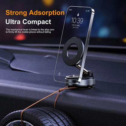 Nouveau support magnétique pour téléphone, design pliable, 360° °   Support de téléphone portable pour voiture, bureau, salle de bain, avec ventouse magnétique réglable