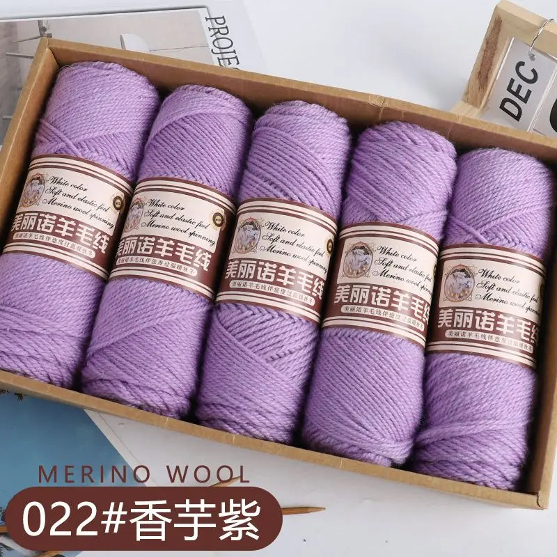 Fil de laine mérinos épais au Crochet à la main, 500 g/ensemble, pour chapeaux, manteaux, pulls, fil de laine mérinos doux pour la peau, gonflé, doux et chaud