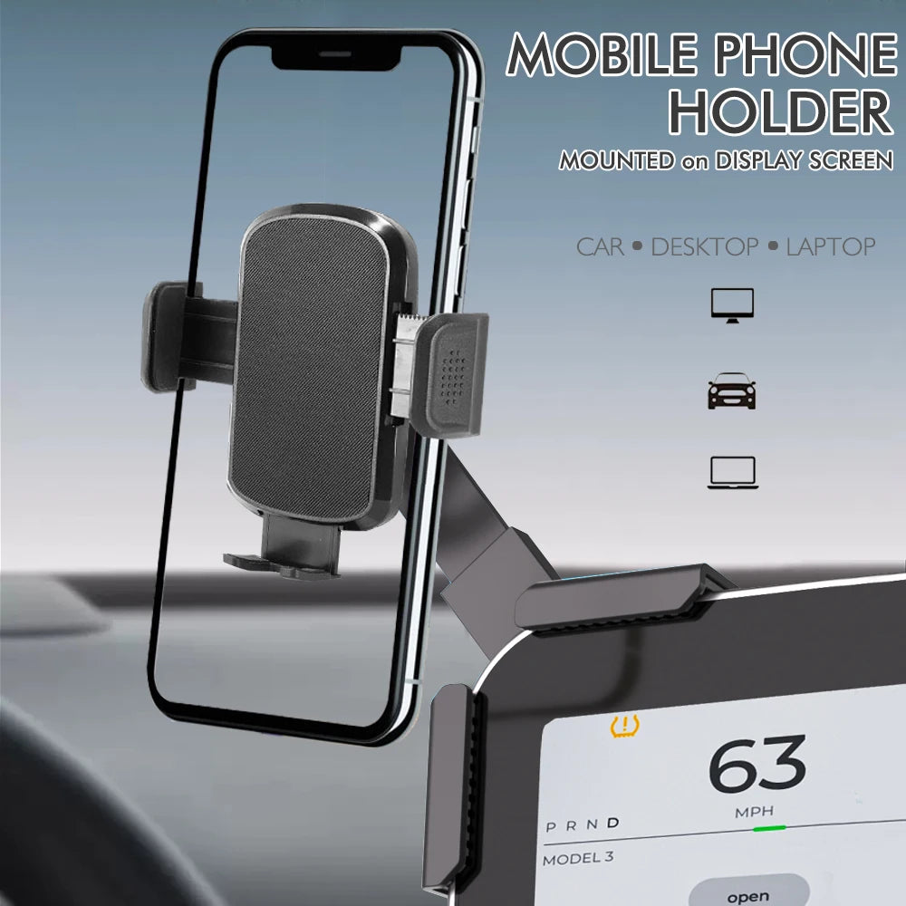 Support de téléphone portable pour écran d'affichage monté sur voiture, Rotation libre à 360 degrés, support pliable utilisé pour voiture et véhicule électrique