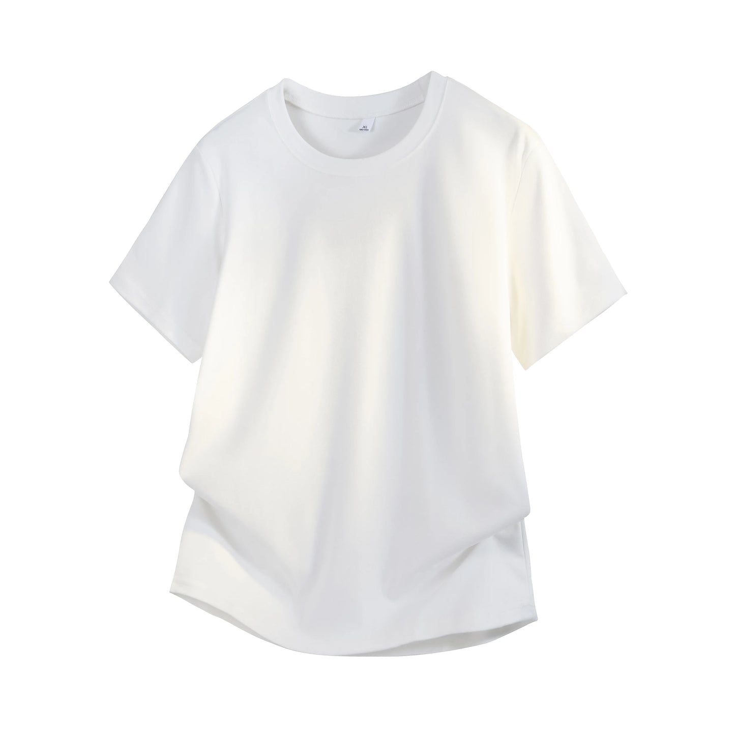 Silk-Matte Cotton Men's ort-Sve T-irt Busin Simple Summer Thin Ice Silk Loose Youth round Ne Trendy Versatile Top