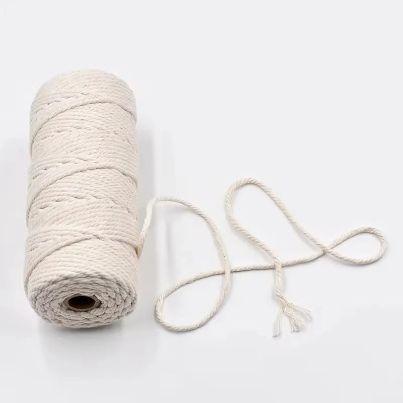 Macramé en ULde coton pour bricolage, artisanat, cintres de plantes, Noël et mariage, 1mm, 2mm, 3mm, 4mm, 5mm, 6mm, 109 verges, 218 verges
