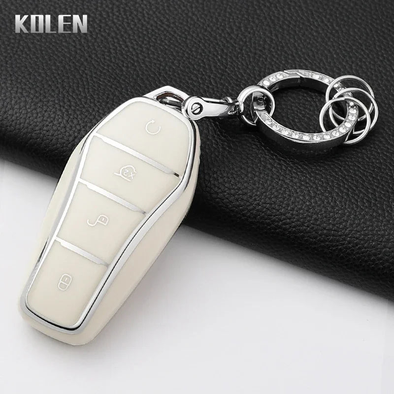 Pour BYD Song Plus Atto 3 Han EV Tang DM Qin joint dauphin mode TPU voiture clé housse protégée porte-clés Fob accessoires