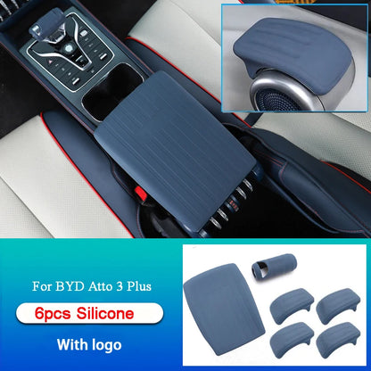 Couvercle de Protection en Silicone pour main courante de porte BYD Atto 3 Yuan Plus 2022 – 2023, boîte d'accoudoir de changement de vitesse, Protection intérieure de voiture