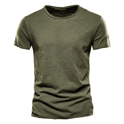 100% coton hommes T-shirt décontracté doux Fitness été mince T-shirts hommes vêtements de maison col rond à manches courtes solide T-shirt pour hommes