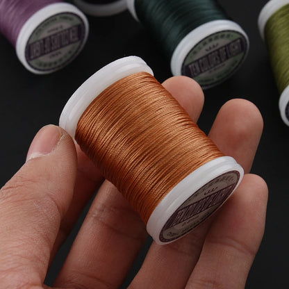 Fil à coudre rond ciré en Polyester, 0.4/0.5/0.6MM, accessoires de bricolage, artisanat du cuir, fil ciré, cordes enduites de cire, livraison directe