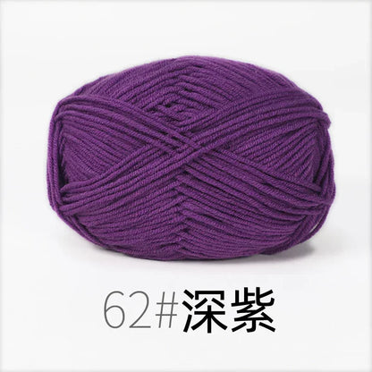 Fil de Lanas teint en coton au lait, 86 couleurs, 4 plis, pour bébé, chapeau, écharpe, pull, poupées, artisanat fait à la main