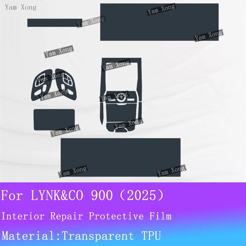 Autocollant de protection d'écran de navigation automobile pour LYNK&CO 900 LYNK CO, film intérieur complet, panneau de vitesses, film transparent anti-rayures