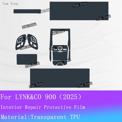 Autocollant de protection d'écran de navigation automobile pour LYNK&CO 900 LYNK CO, film intérieur complet, panneau de vitesses, film transparent anti-rayures