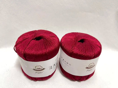 Nouveau 2 pièces noël soie dentelle coton lait Crochet fil bébé tricoté à la main chaud doux fil à tricoter pour le tricot à la main