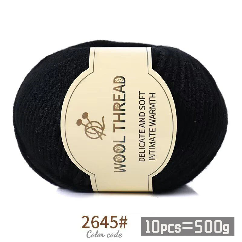 500g 290 Fil de laine d'alpaga peigné moyennement grossier, kit de matériel de tricot fait à la main chaud et à la mode pour l'automne et l'hiver, plusieurs couleurs de boules de fil pour fabriquer des pulls, des foulards