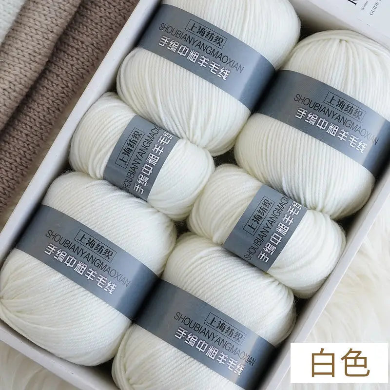 Fil de cachemire d'épaisseur moyenne, 500 g/ensemble, 4 plis, pour tricot au Crochet à la main, pull et pantalon, laine chaude, fil de laine 100%, doux pour la peau