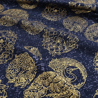 Tissu bronzé Kimono japonais 50x145cm, tissu en coton imprimé fleurs de cerisier Sushi, matériaux de bricolage, accessoires de Patchwork pour la couture
