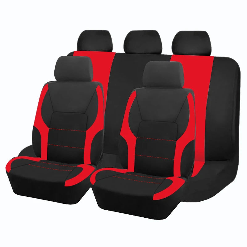 AUTO PLUS-Ensemble de Housses de Siège de Voiture Universelles en Polyester, Protection en Tissu Uni Bicolore, Accessoires Automobiles
