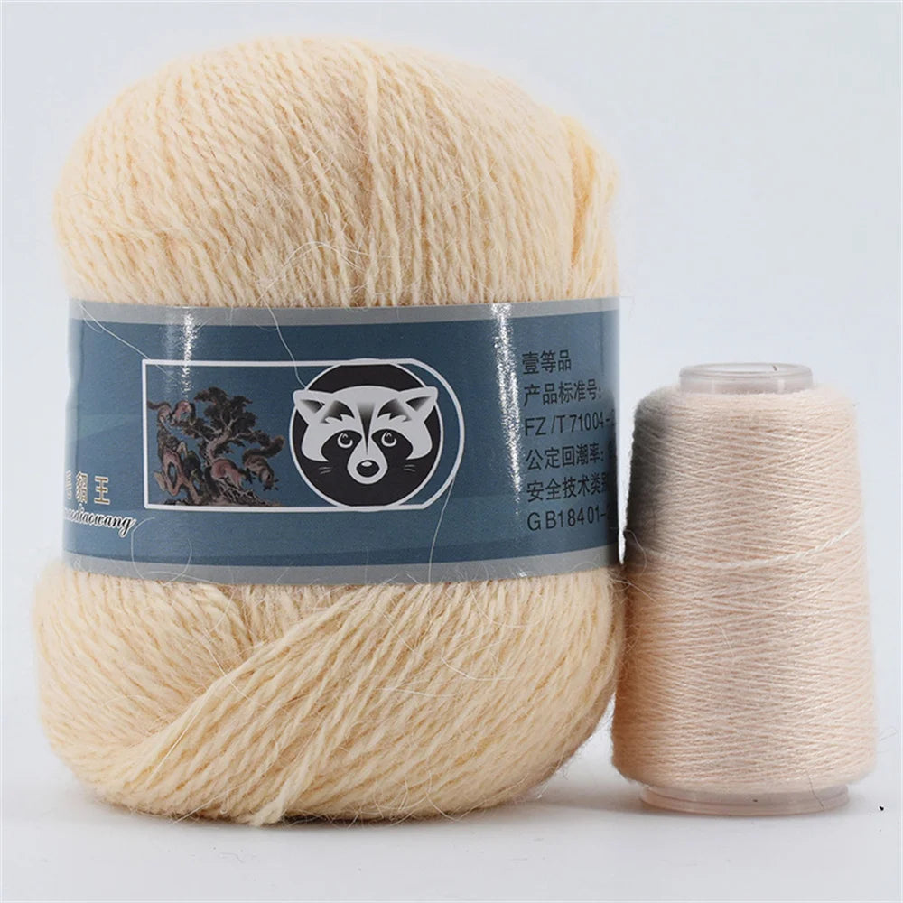 Fil de fourrure de vison pour fils pour tricoter et Crochet, fil de t-shirt en dentelle à 2 plis pour tricoter à la main, couture, 1 écheveau 340 M 50 + 20g