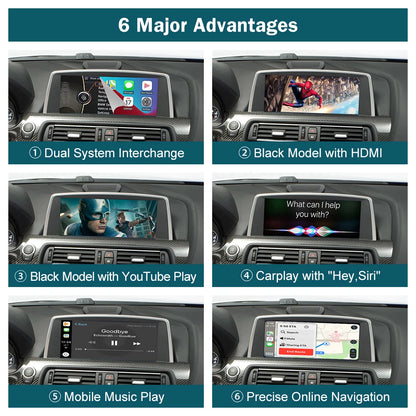 CarPlay sans fil pour BMW série 6, F06, F12, F13, G32, 2010-2020, CIC,NBT,EVO, Android Auto Mirror Link, fonction AirPlay