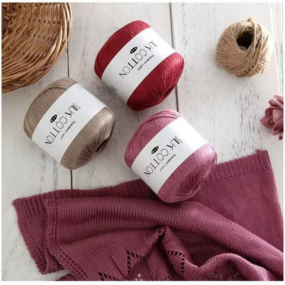 Nouveau 2 pièces noël soie dentelle coton lait Crochet fil bébé tricoté à la main chaud doux fil à tricoter pour le tricot à la main