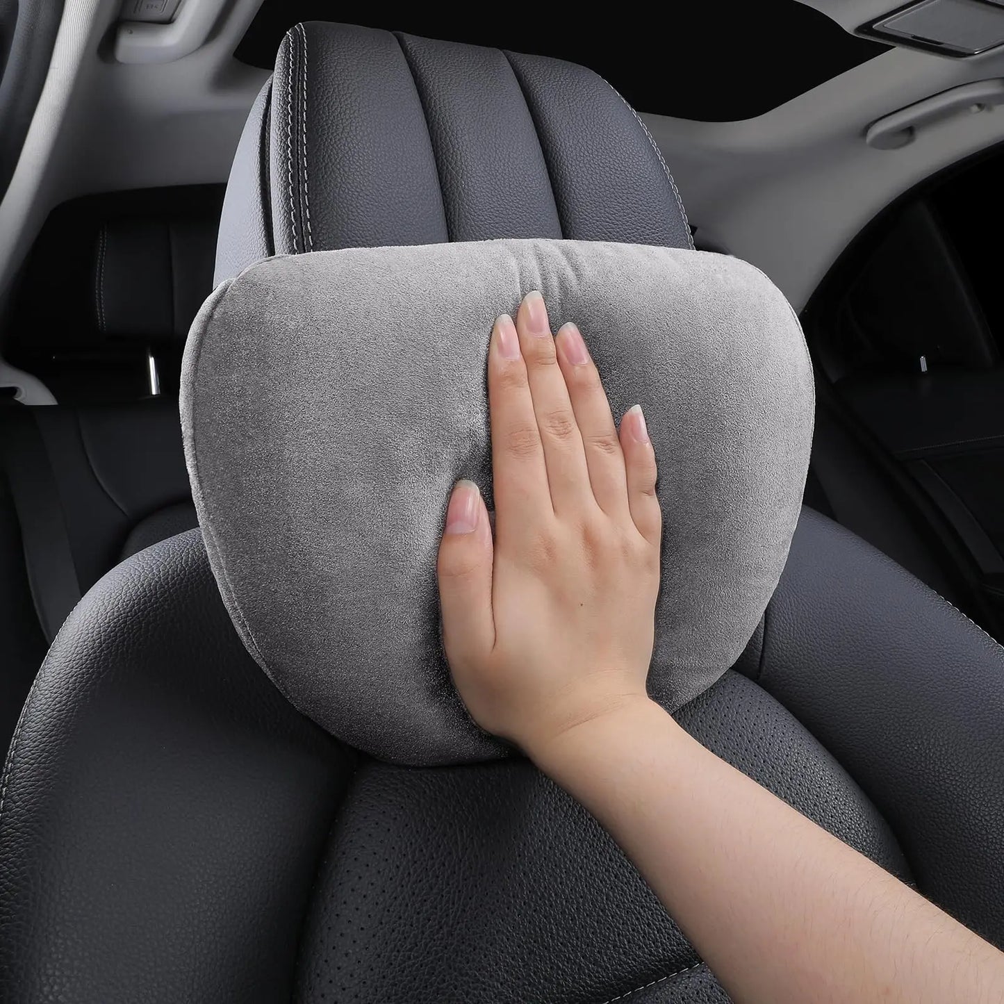 Appui-tête de voiture en coton à mémoire de forme, 2 pièces, Support de cou, accessoires de voiture, classe de siège, doux, universel, réglable, oreiller de voiture, coussin de repos du cou