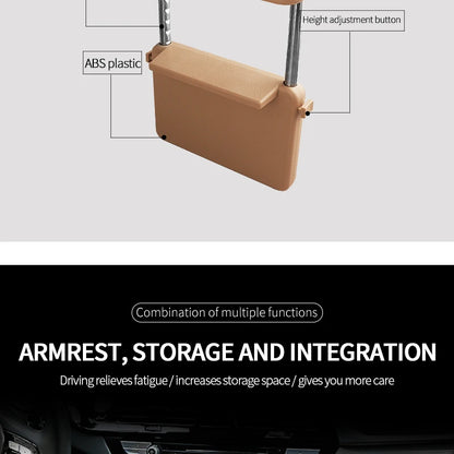 Adjustable Height Center Console Storage Organizer Lifting Mechanism Clamp Design Seat Side Storage Box Multi-functional Storage