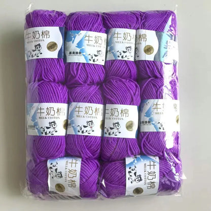 Fil de laine et de coton au lait, 500g, fil au Crochet pour écharpe tricotée à la main, pull, sacs de poupées, bricolage, fournitures de tricot au Crochet, 10 pièces/lot