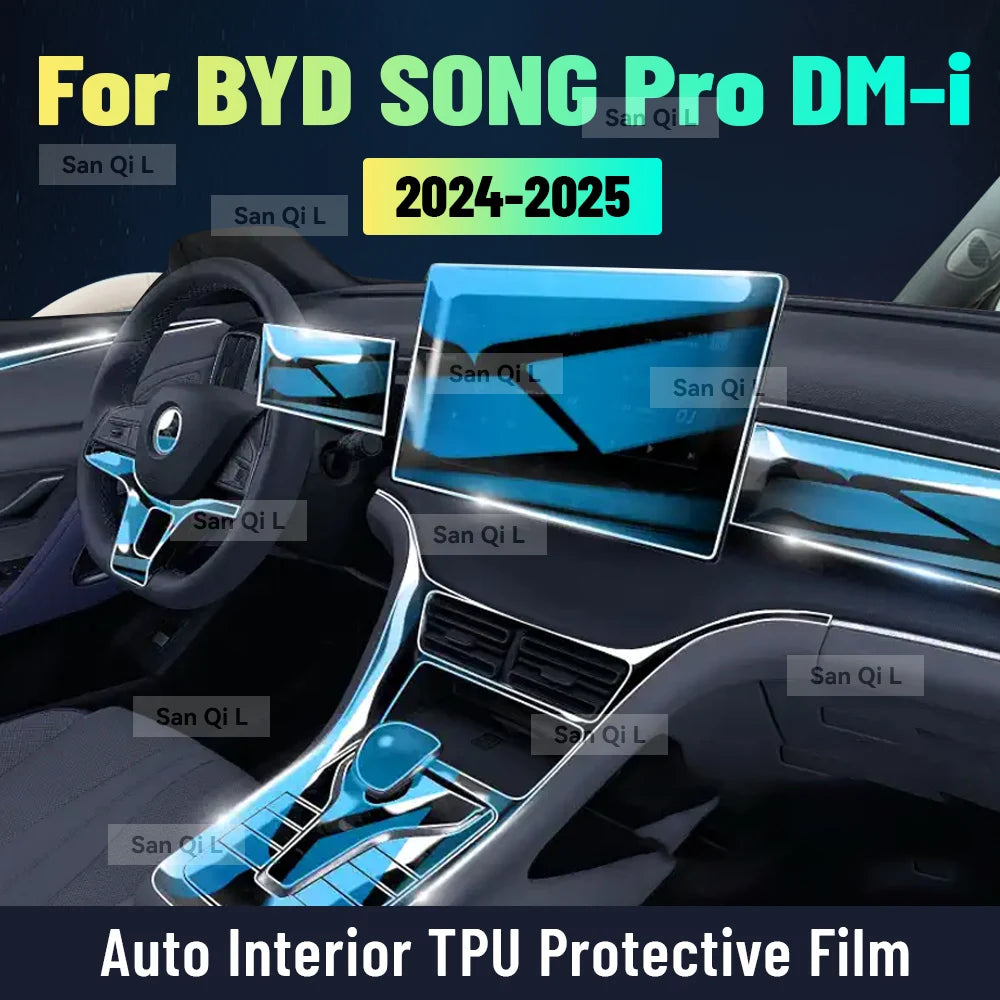 Film de protection intérieur anti-rayures pour BYD SONG PRO DM i 2024 2025, accessoires d'écran de Console centrale en TPU pour voiture de Sport Equator