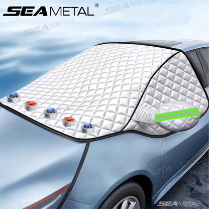 SEAMETAL épaissir pare-brise de voiture bouclier de neige 5 aimants grande taille Protection complète fenêtre avant couverture de neige coupe-vent Anti couverture de glace