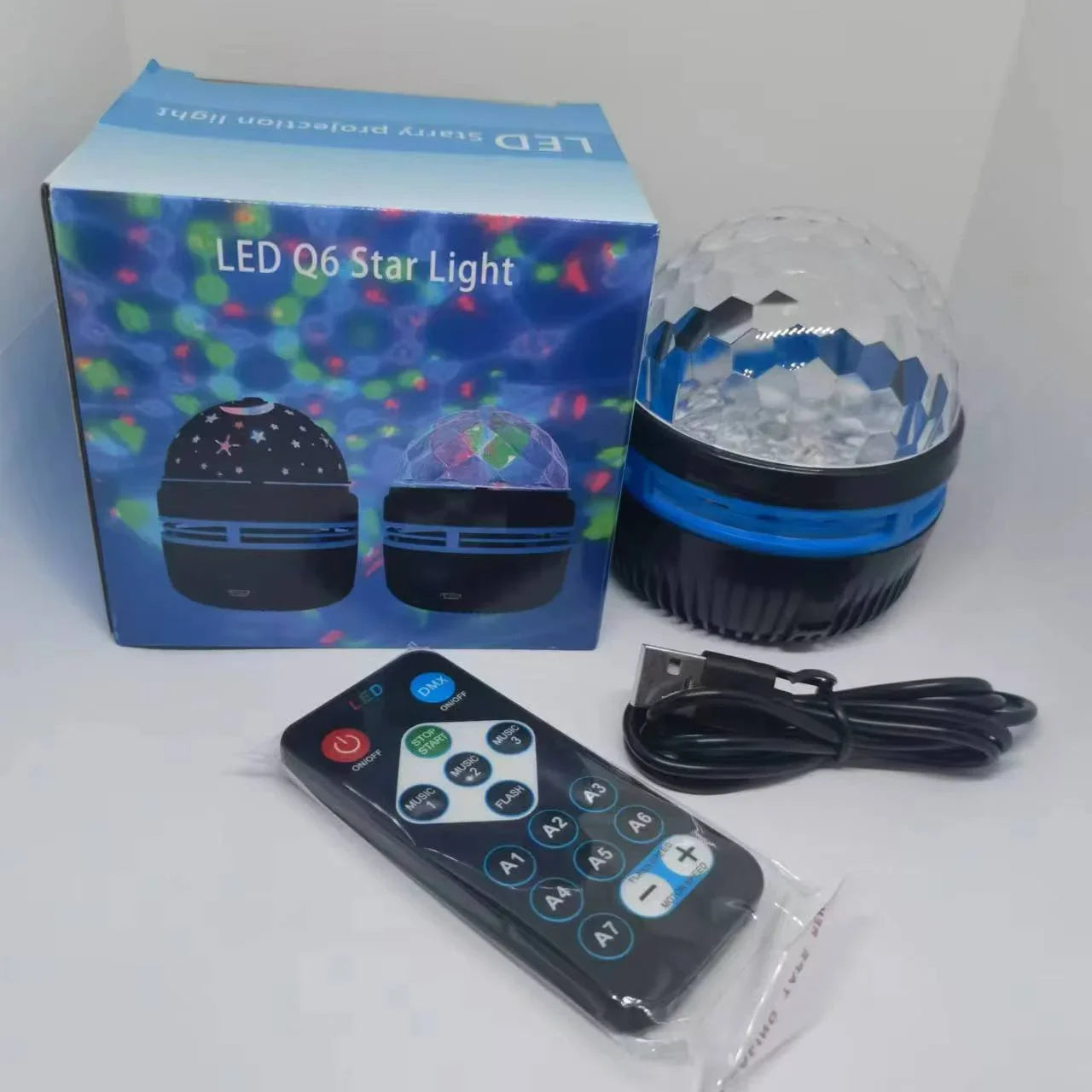 Projecteur LED Ciel Étoilé RGB Galaxie Lampe d'Ambiance Projection Noël Halloween Télécommande 7 Couleurs Rotation Automatique Maison