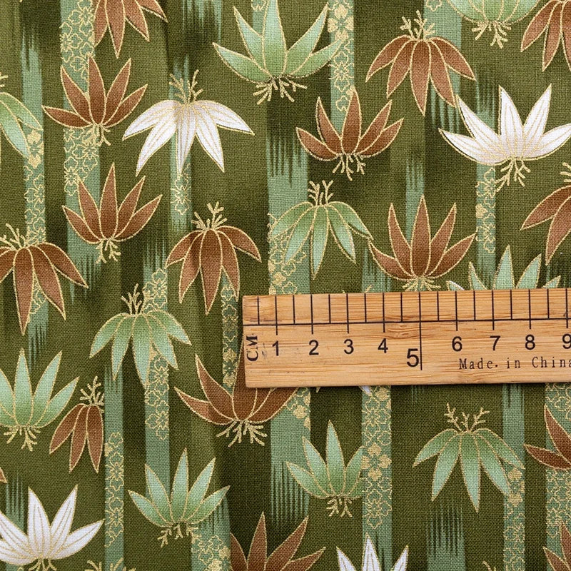 Tissu bronzé Kimono japonais 50x145cm, tissu en coton imprimé fleurs de cerisier Sushi, matériaux de bricolage, accessoires de Patchwork pour la couture