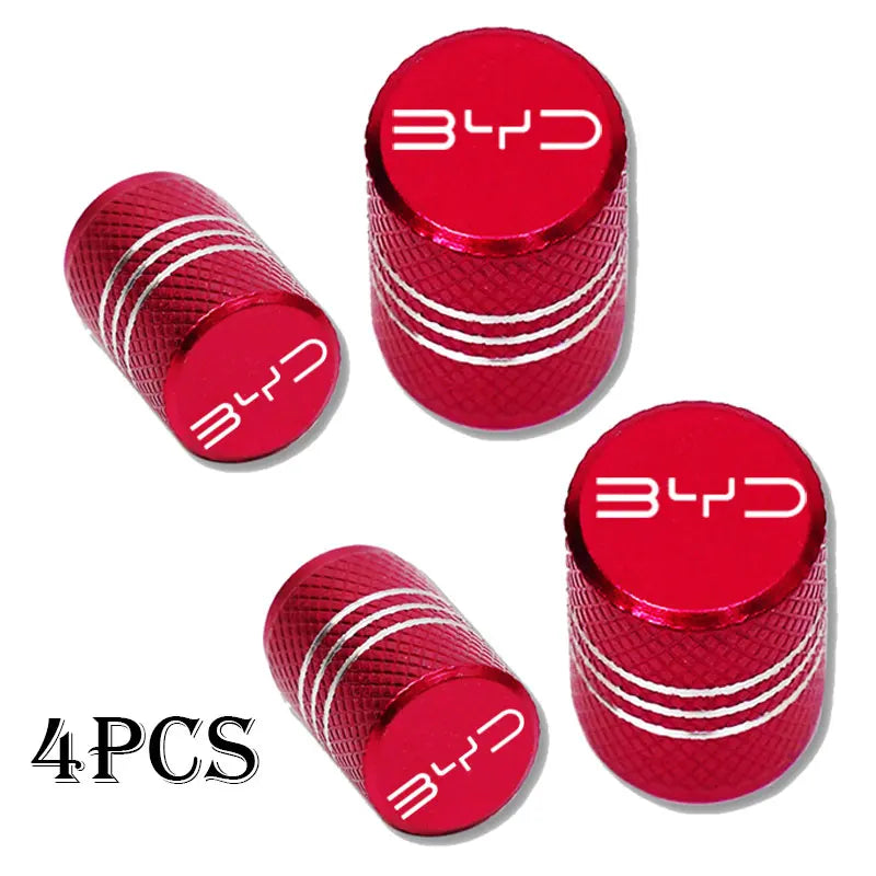 Couvercle de bouchon de Valve de pneu de roue de voiture en aluminium, accessoires de voiture, 4 pièces, pour BYD Atto 3 Act 3 Tang F3 E6 Dmi Yuan Song plus EV2022 2023