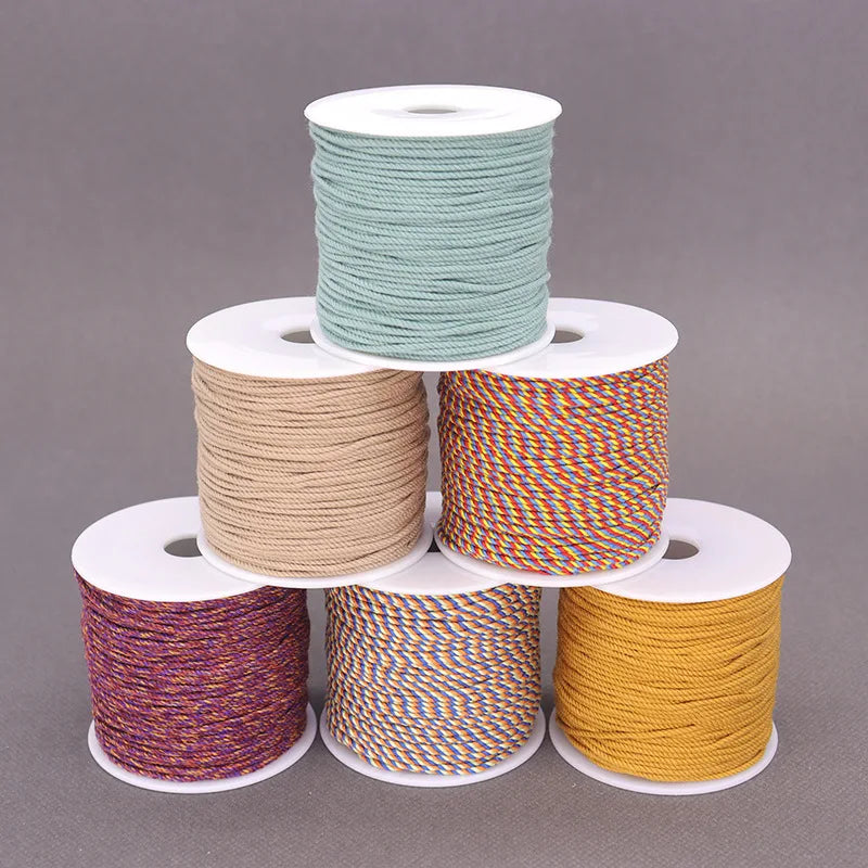 Corde de coton pour macramé, ficelle, ficelle, fil, artisanat, couture, tentures murales faites à la main, bohème, fête de mariage, décoration d'intérieur, 1.2mm, 37m