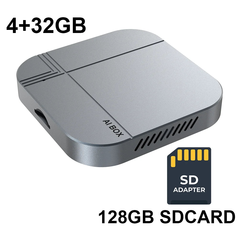 2026 3 en 1 Android 12 CarPlay Smart Ai Box 4 + 32G 2 + 16G adaptateur de voiture Android sans fil Plug & Play boîte de télévision de voiture pour YouTube Netflix