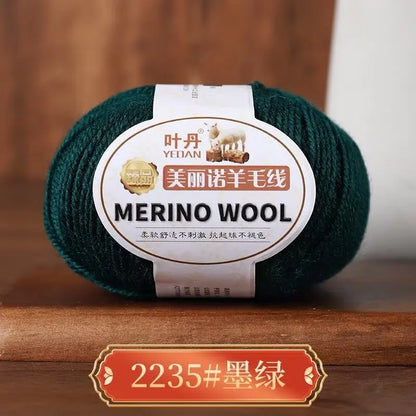 Rouleau de fil de laine mérinos doux pour bébé, 50g/rouleau, 100M, anti-boulochage, bricolage, tricot à la main, écharpe au Crochet, vêtements, chapeaux