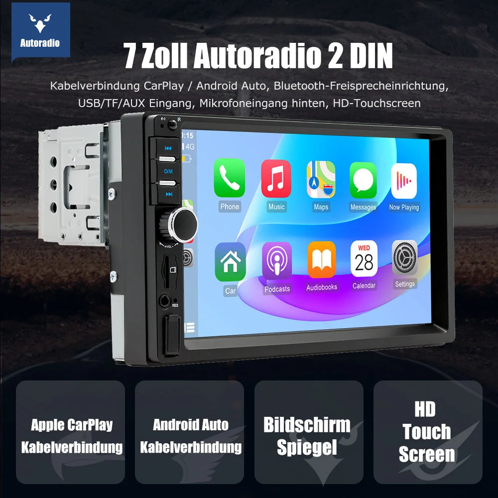 ESSGOO Carplay Android Auto 1 DIN 7 