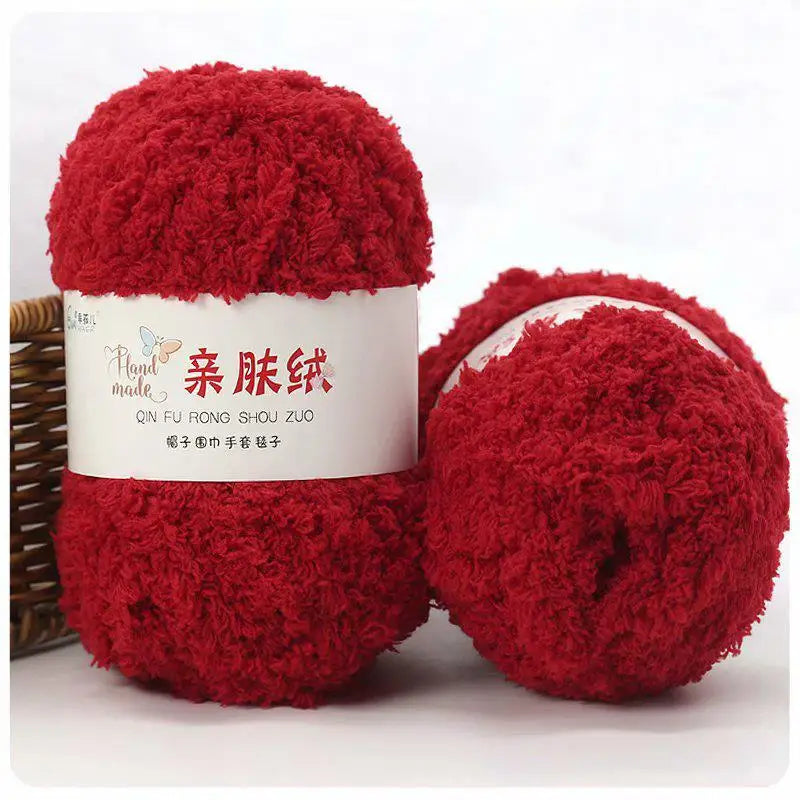 Fil Chenille doux et fin en velours de corail, 50g/paquet, fils de serviette pour tricoter, fil au Crochet, tricot à la main, poupées de bricolage