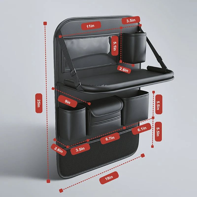SEAMETAL – organisateur de dossier de siège de voiture, sac de rangement de siège arrière de voiture avec plateau de Table pliable, support de tablette, boîte à mouchoirs, accessoires de voiture