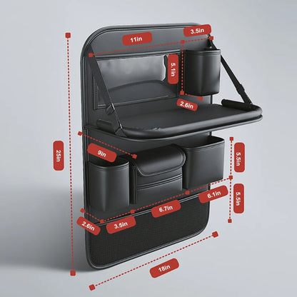 SEAMETAL – organisateur de dossier de siège de voiture, sac de rangement de siège arrière de voiture avec plateau de Table pliable, support de tablette, boîte à mouchoirs, accessoires de voiture