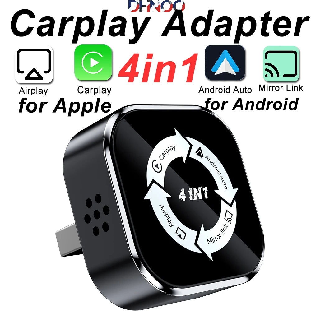 Adaptateur CarPlay sans fil, boîtier AI pour voiture Android Auto Apple CarPlay AirPlay, lien miroir, miroir d'écran, Bluetooth CarPlay, 2026