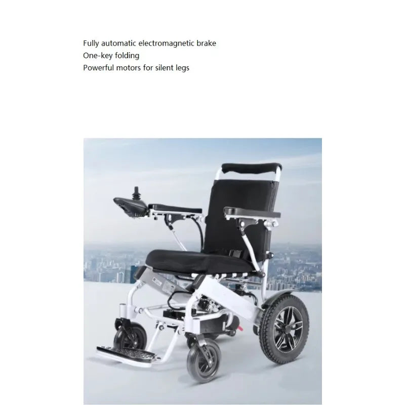 كرسي متحرك كهربائي قابل للطي من الألومنيوم، مع وحدة تحكم بالمحرك وجيب بطارية ليثيوم لتعديل يدوي/كهربائي-BZ-E03، عرض خاص