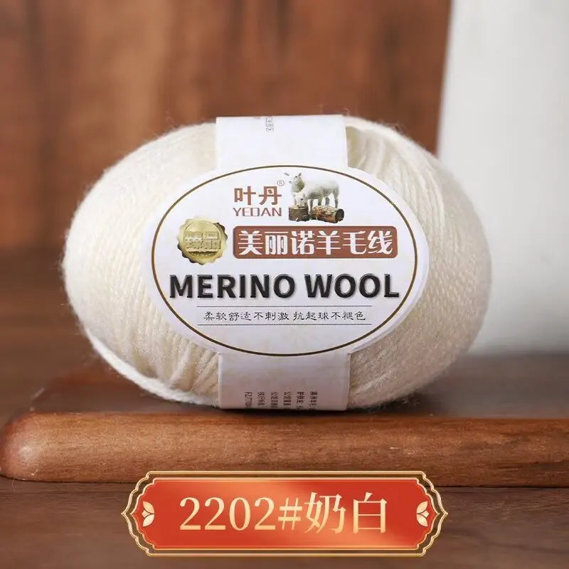 Rouleau de fil de laine mérinos doux pour bébé, 50g/rouleau, 100M, anti-boulochage, bricolage, tricot à la main, écharpe au Crochet, vêtements, chapeaux
